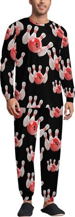 Generic Bowling Ball Mens Pyjama Sets Long Sleeve Tops & Sleepwear Pants Loungewear Lounge Outfits 3XL