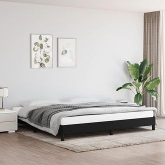 vidaXL Cama Sin Colch&oacute;n Tela Negro 200x200 Cm Vidaxl