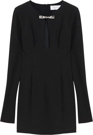 Blumarine Zwarte Jersey Jurk - Dames - Korte kleedjes - Zwart - M - Kleedjes