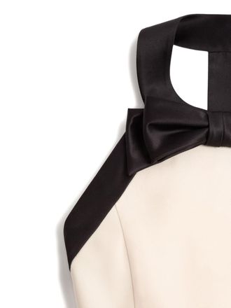 Valentino Wool-Silk Blend Halter Dress - Cream