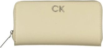 Calvin Klein Polyester Portemonnee - Dames - Portefeuilles - Beige - ONE Size - Polyester - Accessoires