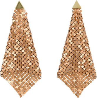 Paco Rabanne Koperen Chainmail Oorbellen - Dames - Oorbellen - Geel - ONE Size - Accessoires