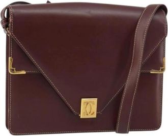 Cartier Pre-owned Cross Body Bags, female, Red, Size: ONE SIZE Pre-owned Leather Shoulder Bag