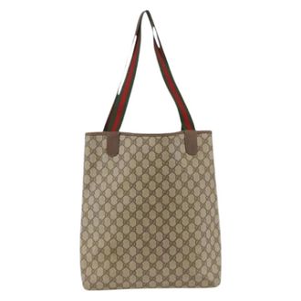 Gucci Vintage, unisex, Bruin, ONE Size, Leer, Pre-owned Vintage Tote Bag