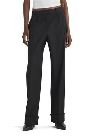 Rag & Bone Marianne Virgin Wool Straight Leg Pants in Black at Nordstrom Rack, Size 10