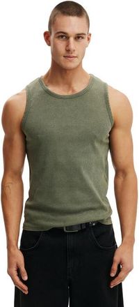 Cotton On Mens Rib Tank in Military Wash at Nordstrom, Size X-Small