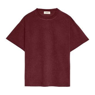 A Paper Kid Tops, Heren, Rood, S, Katoen, T-Shirt Washed