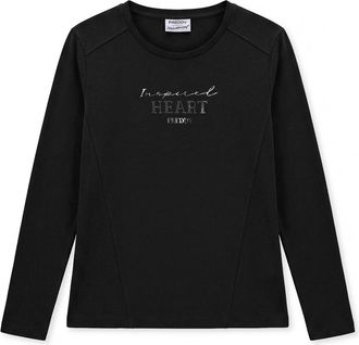 Freddy T-shirt manica lunga donna con grafica oro e strass