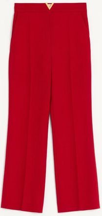 Valentino Pantaloni In Wool Crepe Donna ROSSO 36