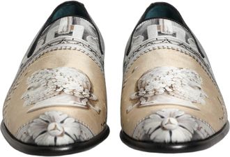 Dolce & Gabbana Mens Multicolor Roman Slip On Dress Loafers Shoes Leather