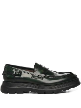Giuliano Galiano Bryan Mocassins leather loafers - men - Leather/Rubber/Fabric - 42 - Green