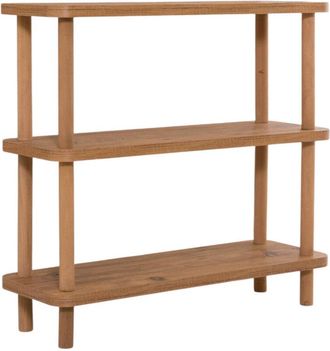 Dmora Dmora - Estante Para Libros Chamukuy, Estante De Oficina, Porta Libros M&oacute;vil, Biblioteca, 80x28 H75 Cm, Roble