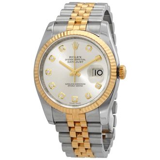Rolex Pre-owned Pre-owned Rolex Datejust Automatic Chronometer Diamond Grey Dial Mens Watch 116233-GYDJ