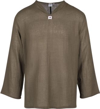 Lofbaz T-Shirt for Men Beach Shirts Mens Hippie Clothing Yoga Tunic Pirate Clothes Summer Vest Renaissance Indian Kurta Long Sleeve Dark Green 5XL