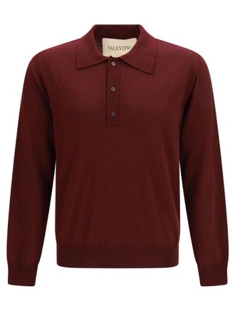 Valentino Maroon Shirt Collar Polo