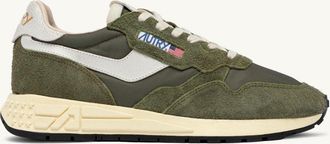 Autry REELWIND LOW SNEAKERS IN WHITE AND SAGE NYLON AND SUEDE