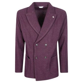 Manuel Ritz Giacca DP Spigato - Jackets - Hombre - P&uacute;rpura - L