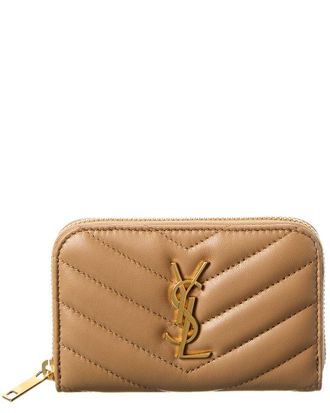 Saint Laurent Cassandre Leather Zip Around Wallet