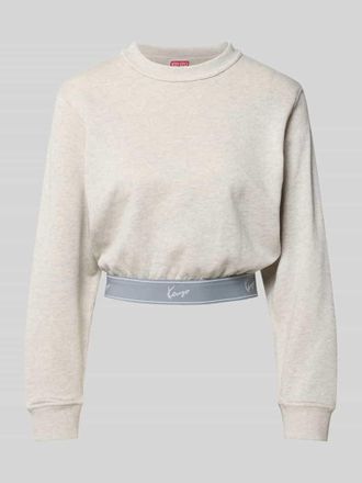 Kenzo Cropped Sweatshirt mit Logo-Stitching in Weiss, Gr&ouml;&szlig;e L