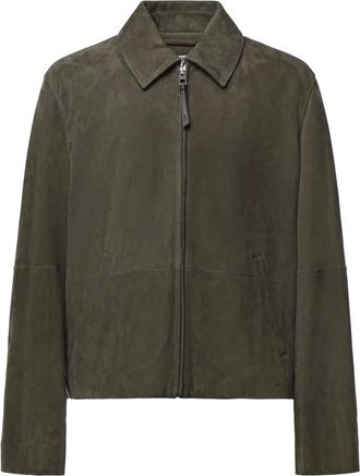 Loewe Suede Lambskin Jacket - male - Loewe - Leather Jackets - Green - L - Jackets