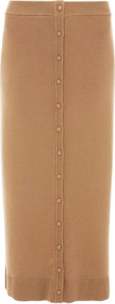 Victoria Beckham Gonna midi con bottoni - Marrone