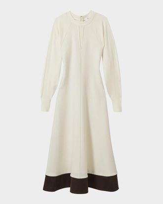 Reiss Caprice Contrast-Hem Midi Sweater Dress