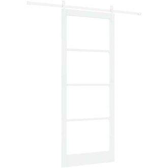 vidaXL Vidaxl - Puerta Deslizante Manual Blanco 93 X 232 Cm Madera Y Metal