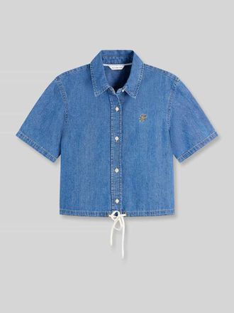 Tommy Hilfiger Relaxed Fit Jeansbluse aus reiner Baumwolle in Bleu Melange, Gr&ouml;&szlig;e XL