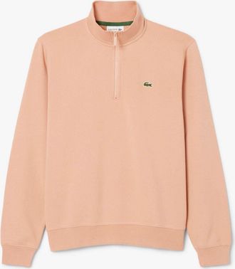 Lacoste Mens Neck Zipped Fleece Sweatshirt in Orange - Size X-Small
