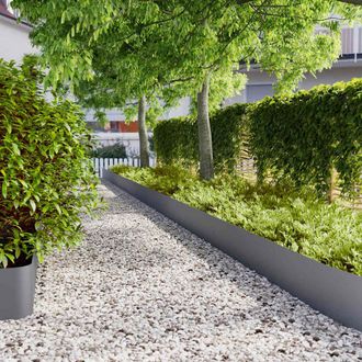 Berkfield Home Lawn Edgings 10 pcs Anthracite 25x103 cm Cold-rolled Steel in Green