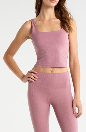 Zella Thrive Rib Bra Tank in Purple Wistful at Nordstrom, Size X-Large