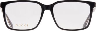 Gucci Demo Square Mens Eyeglasses GG0385OA 001 55