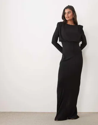 Asos abito maxi modest con maniche a pipistrello nero