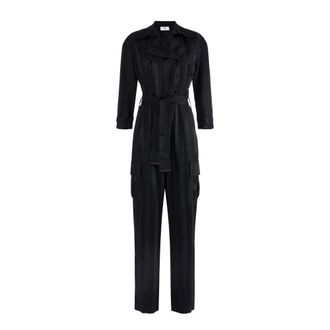 Elisabetta Franchi Dames, Jumpsuits & Playsuits, Zwart, Maat: M Satijn