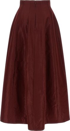 Alberta Ferretti Panel Construction Skirt - Burgundy