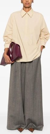 The Row Womens Margan Shirt In Cotton - Nude - Size 8 UK