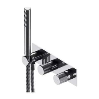 Omnires Omnires Contour - Grifo Empotrado Con Cuerpo, Para 2 Dispositivos, Con Accesorios, Cromo Ct8035-1cr