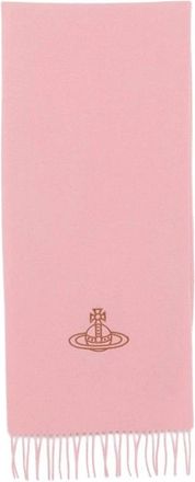 Vivienne Westwood 30X236 Smalle Sjaal - Dames - Wintersjaals - Roze - ONE Size - Wol - Accessoires