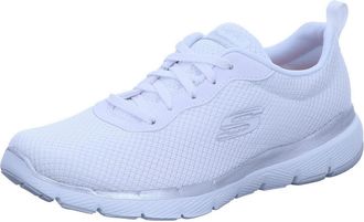 Skechers Womens Flex Appeal 3.0 First Insight Trainers, White Mesh Silver Trim, 5 UK