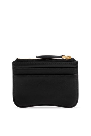 Ami Leather Card Holder, Unisex, Black