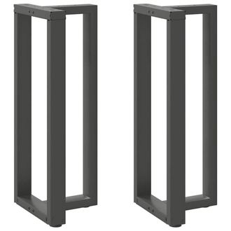 Berkfield Home Bar Table Legs T-Shaped&not;2 pcs Anthracite 50x35x(100-101) cm Steel in Black