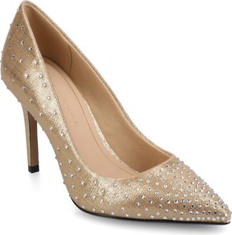 Journee Collection Embellished Pointed Toe Pump in Gold at Nordstrom Rack, Size 7.5