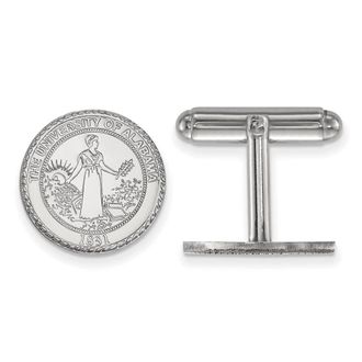 Diamond2Deal Sterling Silver Rhodium-plated Alabama Crest Cuff Links