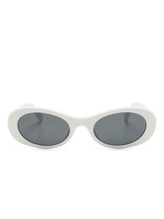 Miu Miu Eyewear Occhiali da sole Miu Glimpse ovali - Bianco