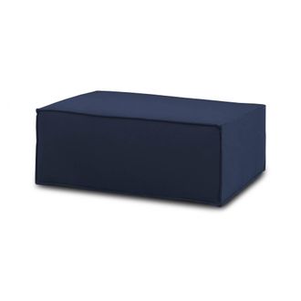 Dmora Dmora - Puff Dabdella, Otomana De La Sala De Estar, 100% Made In Italy, Sill&oacute;n Relax En Tela Tapizada, Cm 100x70h43, Azul