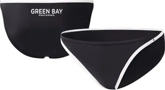 G-III 4Her by Carl Banks Womens G-III 4Her by Carl Banks Black Green Bay Packers Play Action Bikini Bottom at Nordstrom, Size X-Large