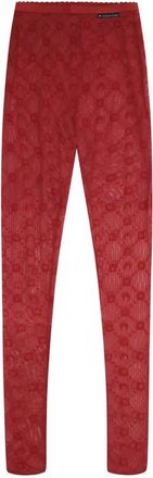 Marine Serre Mujer, Pantalones, Rojo, Talla: M