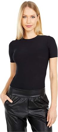 Commando Butter Crew Neck Bodysuit - Short Sleeve BDS108 Womens Jumpsuit & Rompers One Piece Black : XS, Modal/Elastane