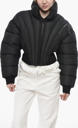 MUGLER Cropped Puffer Jacket With Front Zip Mugler