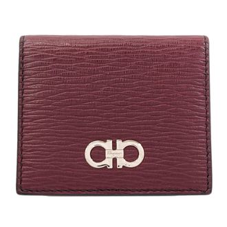 Ferragamo Bordeaux Leather Coin Purse/Coin Case (Pre-Owned)